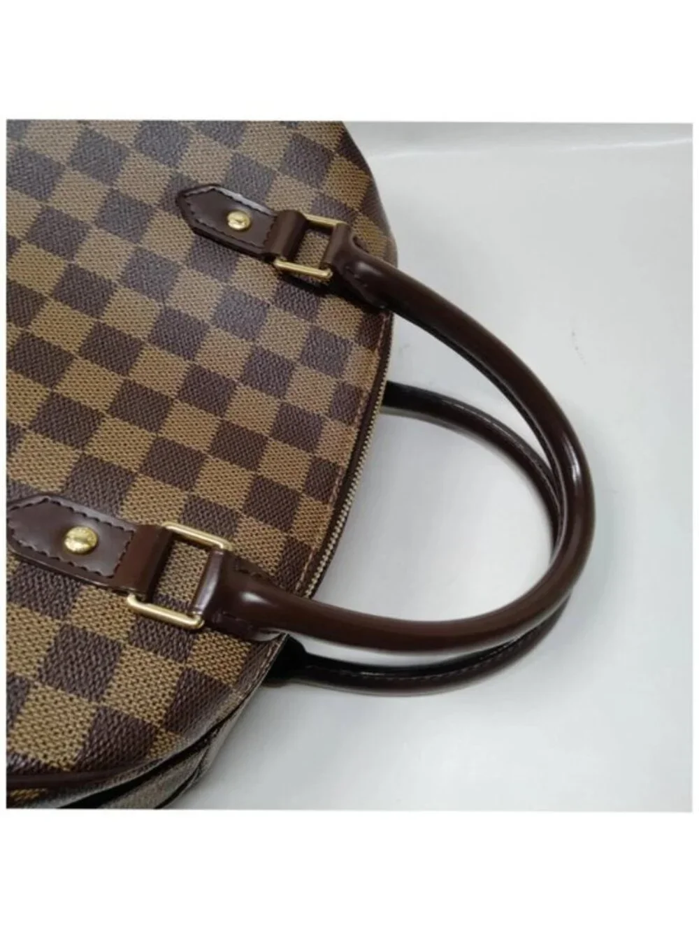 Louis Vuitton Ribera PM Damier Ebene Satchel Top Handle Bag Authentic Luxury